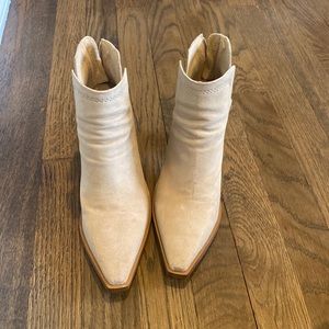 Vince Camuto back zip suede booties